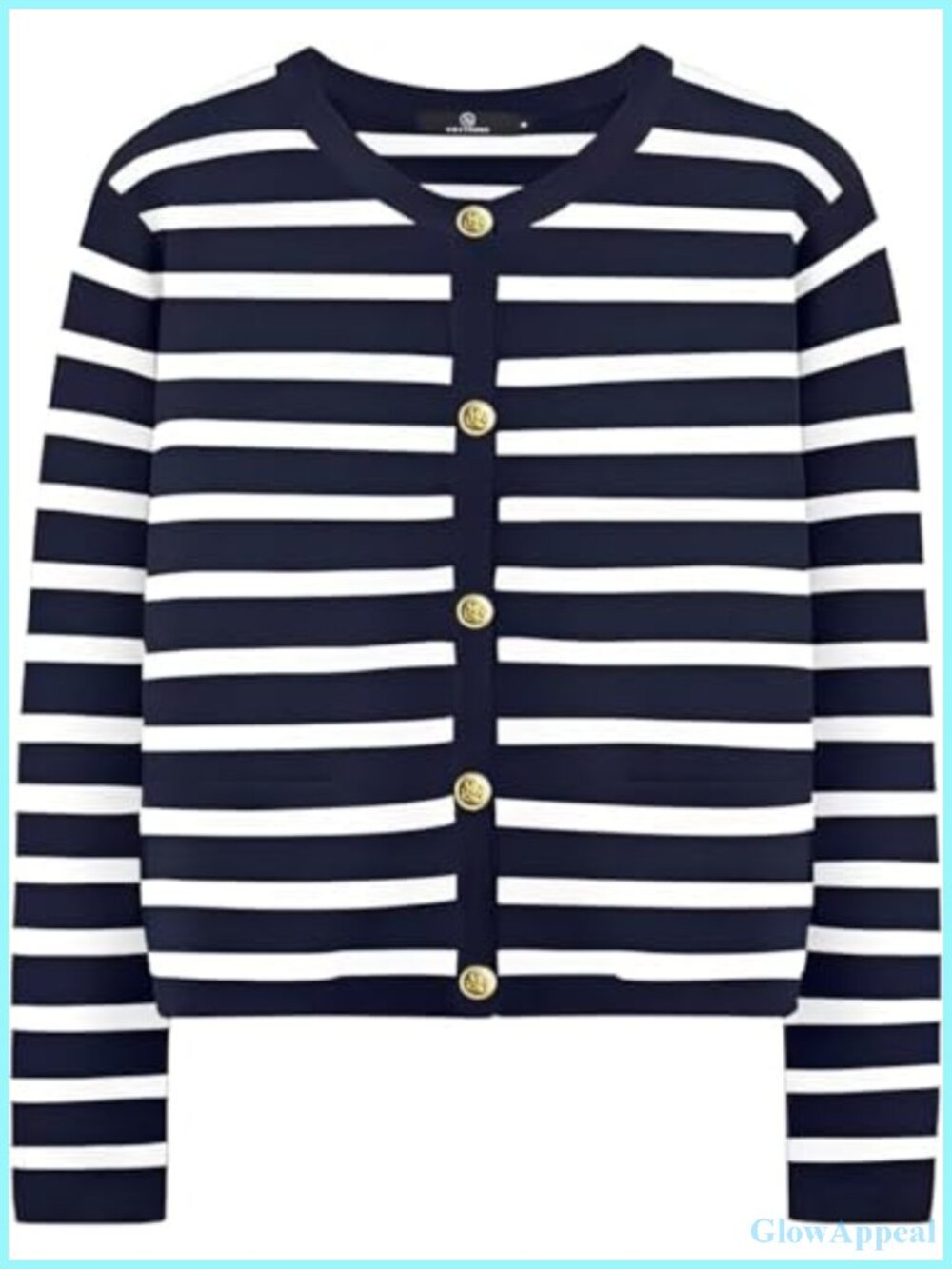 Open Front Knit Cardigan Long Sleeve Striped Sweater